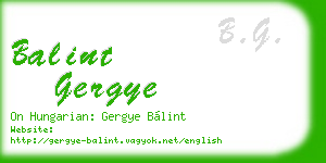 balint gergye business card